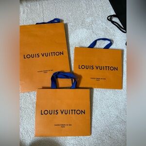 Louis Vuitton Orange Bags with Blue Handles